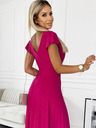 numoco Glitzerndes langes Kleid mit Dekolletee - fuchsia Numoco CRYSTAL