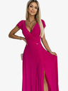 numoco Glitzerndes langes Kleid mit Dekolletee - fuchsia Numoco CRYSTAL