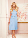 numoco Plissee-Kleid mit kurzen Ärmeln - hellblau Numoco LILA