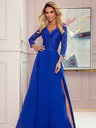 numoco Elegantes langes Spitzenkleid mit Sweetheart-Ausschnitt - blau Numoco AMBER