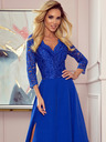 numoco Elegantes langes Spitzenkleid mit Sweetheart-Ausschnitt - blau Numoco AMBER