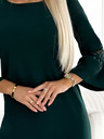 numoco Kleid mit Spitzenärmeln - dunkelgrün Numoco MARGARET