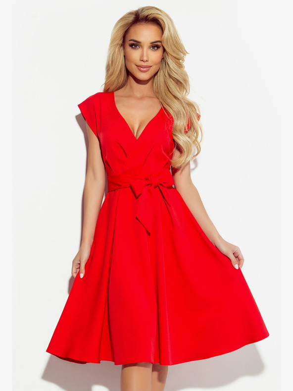 numoco Kleid mit ausgestelltem Halsausschnitt - rot Numoco SCARLETT