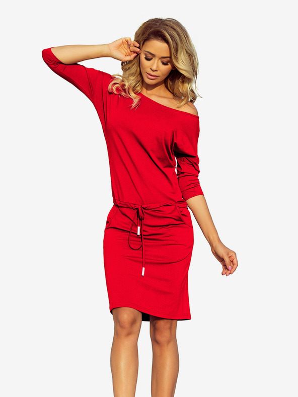 numoco Sportkleid mit Bindeband und Taschen - rot Numoco