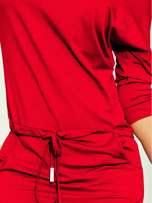 numoco Sportkleid mit Bindeband und Taschen - rot Numoco