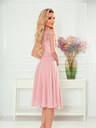 numoco Chiffonkleid mit Spitzenausschnitt - schmutziges Rosa Numoco LINDA