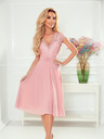 numoco Chiffonkleid mit Spitzenausschnitt - schmutziges Rosa Numoco LINDA