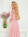 numoco Chiffonkleid mit Spitzenausschnitt - schmutziges Rosa Numoco LINDA
