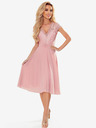 numoco Chiffonkleid mit Spitzenausschnitt - schmutziges Rosa Numoco LINDA