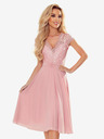 numoco Chiffonkleid mit Spitzenausschnitt - schmutziges Rosa Numoco LINDA