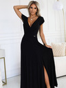 numoco Glitzerndes langes Kleid mit Sweetheart-Ausschnitt - schwarz Numoco CRYSTAL