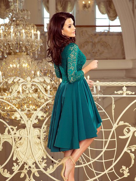 numoco Exklusives Kleid mit Spitze - grün Numoco NICOLLE