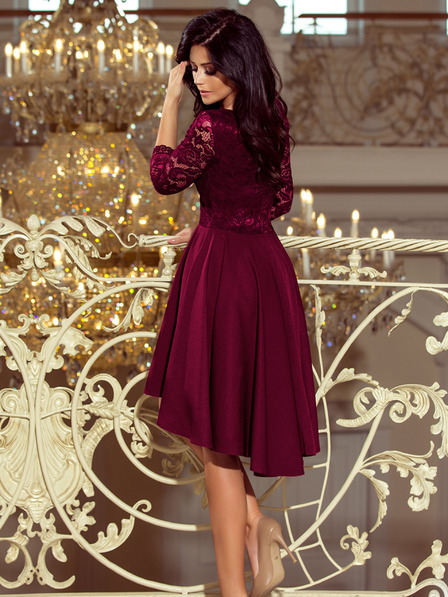 numoco Exklusives Kleid mit Spitze - pflaumenfarben Numoco NICOLLE
