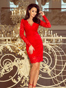numoco Spitzenkleid mit Ausschnitt - Rot Numoco