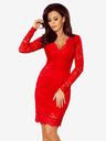 numoco Spitzenkleid mit Ausschnitt - Rot Numoco