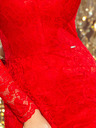 numoco Spitzenkleid mit Ausschnitt - Rot Numoco