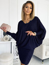 numoco Batwing-Kleid - dunkelblau mit Numoco-Glitzer