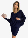 numoco Batwing-Kleid - dunkelblau mit Numoco-Glitzer