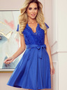 numoco Kleid mit Ausschnitt und Spitze - Blau Numoco ANNA