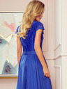 numoco Kleid mit Ausschnitt und Spitze - Blau Numoco ANNA