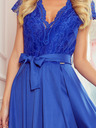numoco Kleid mit Ausschnitt und Spitze - Blau Numoco ANNA