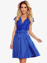 numoco Kleid mit Ausschnitt und Spitze - Blau Numoco ANNA