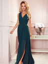 numoco Langes Kleid mit Ausschnitt und Schleife - Grün Numoco JUSTINE