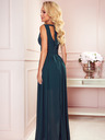 numoco Langes Kleid mit Ausschnitt und Schleife - Grün Numoco JUSTINE