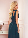 numoco Langes Kleid mit Ausschnitt und Schleife - Grün Numoco JUSTINE