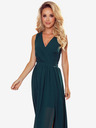 numoco Langes Kleid mit Ausschnitt und Schleife - Grün Numoco JUSTINE