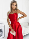 numoco Langes Kleid aus Satin mit Rückenausschnitt - rot Numoco PERLA