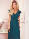 numoco Plissee-Kleid mit Ausschnitt und Rüschen - grün Numoco POLINA