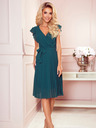 numoco Plissee-Kleid mit Ausschnitt und Rüschen - grün Numoco POLINA