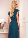numoco Plissee-Kleid mit Ausschnitt und Rüschen - grün Numoco POLINA