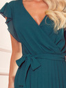 numoco Plissee-Kleid mit Ausschnitt und Rüschen - grün Numoco POLINA