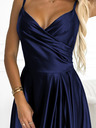 numoco Elegantes trägerloses Maxikleid aus Satin - dunkelblau Numoco CHIARA