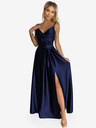 numoco Elegantes trägerloses Maxikleid aus Satin - dunkelblau Numoco CHIARA