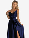 numoco Elegantes trägerloses Maxikleid aus Satin - dunkelblau Numoco CHIARA