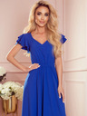 numoco Langes Kleid mit Dekolleté und Rüschen - blau Numoco LIDIA