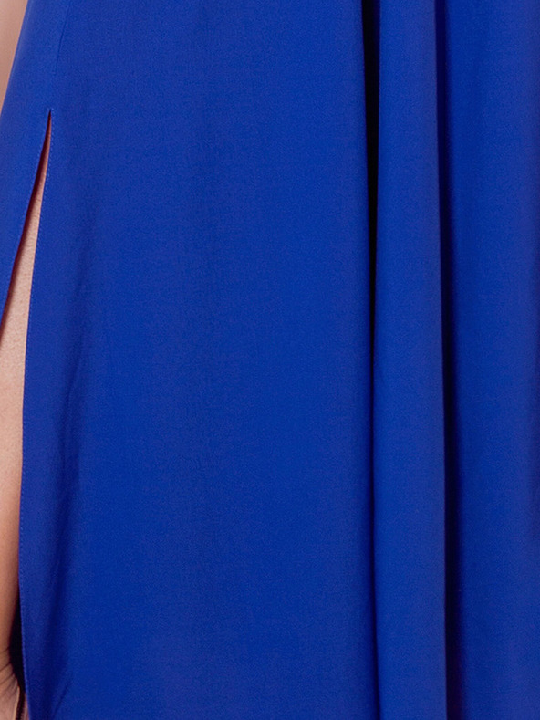 numoco Langes Kleid mit Dekolleté und Rüschen - blau Numoco LIDIA