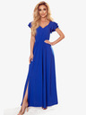 numoco Langes Kleid mit Dekolleté und Rüschen - blau Numoco LIDIA