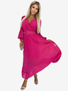 numoco Plissee-Kleid mit Gürtel und Ausschnitt - fuchsia Numoco KLARA
