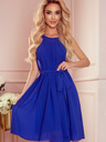 numoco Chiffonkleid mit Schleife - blau Numoco ALIZEE