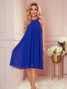 numoco Chiffonkleid mit Schleife - blau Numoco ALIZEE