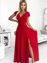 numoco Glitzerndes langes Kleid mit Ausschnitt - rot Numoco CRYSTAL