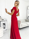 numoco Glitzerndes langes Kleid mit Ausschnitt - rot Numoco CRYSTAL