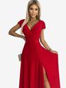 numoco Glitzerndes langes Kleid mit Ausschnitt - rot Numoco CRYSTAL