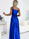 numoco Elegantes langes Satinkleid mit Sweetheart-Ausschnitt und Beinschlitz - blau Numoco JULIET