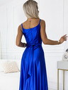 numoco Elegantes langes Satinkleid mit Sweetheart-Ausschnitt und Beinschlitz - blau Numoco JULIET