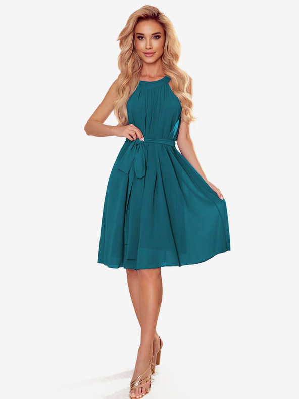 numoco Chiffonkleid mit Schleife - meerfarben Numoco ALIZEE